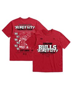 Мужская и женская футболка Bleacher Report x Red Chicago Bulls World Tour Mitchell &amp; Ness, красный