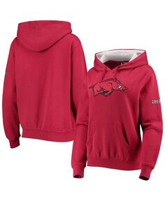 Женский пуловер с капюшоном и большим логотипом Cardinal Arkansas Razorbacks Stadium Athletic, красный