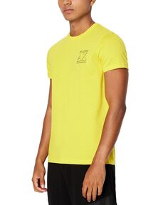Мужская однотонная футболка с логотипом Armani Exchange, желтый