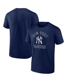 Мужская темно-синяя футболка с логотипом New York Yankees Second Wind Fanatics, синий