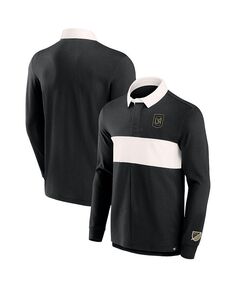 Мужская черная рубашка-поло с длинным рукавом с логотипом LAFC Penalty Kick Fanatics, черный