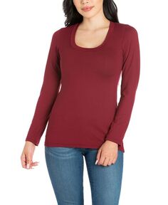 Женская однотонная женская футболка с круглым вырезом 24seven Comfort Apparel, красный