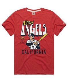 Мужская красная футболка Tri-Blend Los Angeles Angels x Topps Homage, красный
