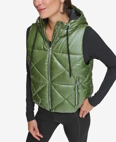 Женский пуховик с капюшоном Calvin Klein, зеленый