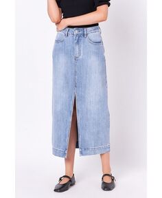 Женская длинная джинсовая юбка с завышенной талией English Factory, синий