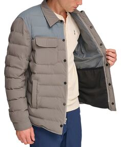 Мужская пуховая куртка с цветными блоками BASS OUTDOOR, серый