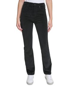 Женские вельветовые брюки с высокой посадкой Calvin Klein Jeans, черный
