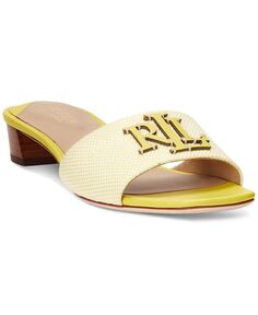 Женские классические сандалии с логотипом Fay Lauren Ralph Lauren, тан/бежевый
