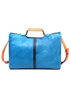 Женская большая сумка Camden из натуральной кожи OLD TREND, синий