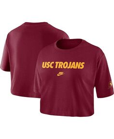 Женская укороченная футболка Cardinal USC Trojans с надписью Nike, красный