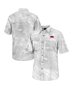 Мужская белая рубашка для рыбалки Arkansas Razorbacks Realtree Aspect Charter на всех пуговицах Colosseum, белый