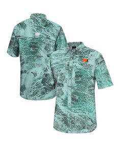 Мужская зеленая рубашка для рыбалки на всех пуговицах Miami Hurricanes Realtree Aspect Charter Colosseum, зеленый