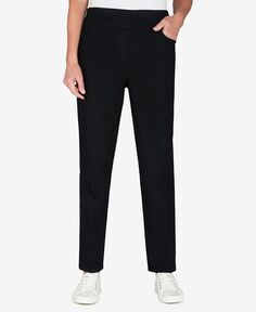 Женские прямые джинсовые брюки Missy Classics со средней посадкой без застежки Alfred Dunner, цвет Black