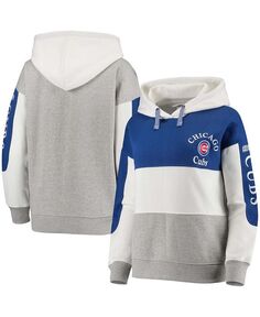 Женский пуловер с капюшоном для регби Royal и Heathered Grey Chicago Cubs Soft As A Grape, мультиколор
