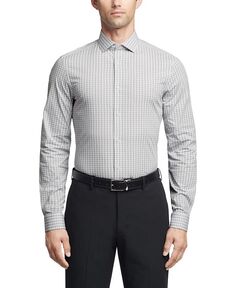 Мужская классическая рубашка Slim Fit из стали стрейч Calvin Klein, цвет Gray