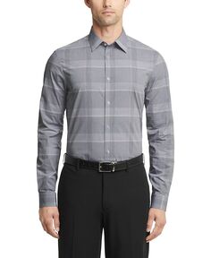 Мужская классическая рубашка Slim Fit из стали стрейч Calvin Klein, цвет Gray Multi