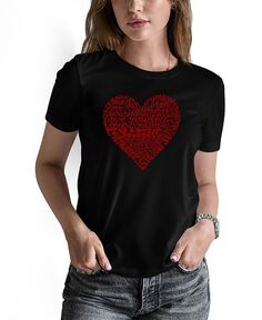Женская футболка с короткими рукавами Love Yourself Word Art LA Pop Art, черный