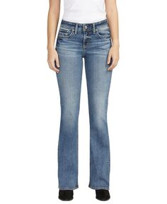 Женские джинсы Suki со средней посадкой и пышным кроем Bootcut Silver Jeans Co., цвет Indigo
