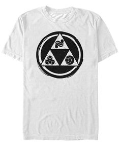 Мужская футболка Nintendo с короткими рукавами и символикой Legend of Zelda Triforce Fifth Sun, белый