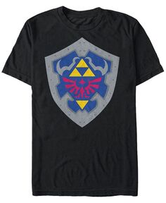 Мужская футболка Nintendo The Legend of Zelda Simple Shield с короткими рукавами Fifth Sun, черный