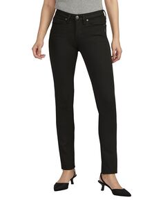 Женские прямые джинсы Suki со средней посадкой и пышным кроем Silver Jeans Co., черный