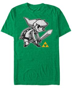 Мужская футболка Nintendo Legend of Zelda Link Sword Pose с короткими рукавами Fifth Sun, зеленый