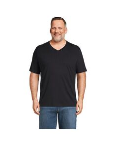 Мужская футболка Super-T с короткими рукавами и v-образным вырезом для высоких мужчин Lands&apos; End, цвет Black