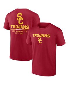 Мужская футболка с логотипом Cardinal USC Trojans Game Day 2-Hit Fanatics, красный