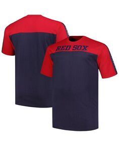 Мужская красно-темно-синяя трикотажная футболка Boston Red Sox с большой и высокой кокеткой Profile, красный