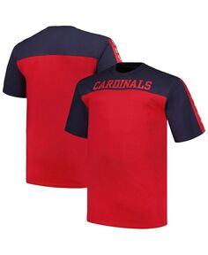 Мужская темно-красная трикотажная футболка St. Louis Cardinals с большой и высокой кокеткой Profile, синий