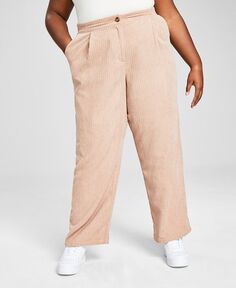 Модные вельветовые брюки больших размеров со складками на талии And Now This, цвет Almond