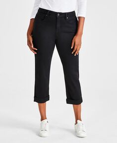 Женские джинсы-капри с пышной посадкой со средней посадкой Style &amp; Co, черный