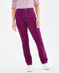 Натуральные прямые джинсы Petite с высокой посадкой Style &amp; Co, фиолетовый