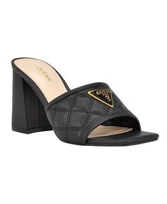 Женские модельные босоножки с открытым носком на блочном каблуке Gelina GUESS, черный
