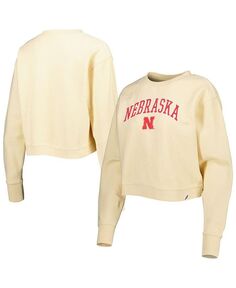 Женский кремовый свитшот Nebraska Huskers Classic Campus Corded Timber League Collegiate Wear, слоновая кость/кремовый