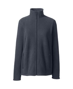 Женская флисовая куртка средней плотности с молнией во всю длину Lands&apos; End, серый