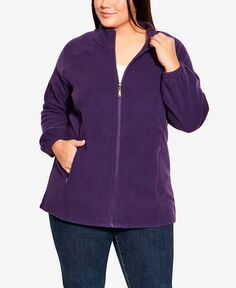 Флисовая куртка больших размеров на молнии AVENUE, фиолетовый