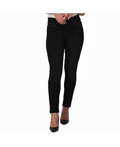Женские джинсы скинни без застежки ANNA-NBLK с высокой посадкой Lola Jeans, черный