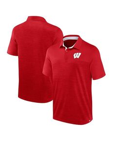 Мужская классическая рубашка-поло Homefield с фирменным логотипом Heather Red Wisconsin Badgers Fanatics, красный