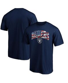 Мужская темно-синяя футболка с логотипом Las Vegas Raiders Banner Wave Fanatics, синий