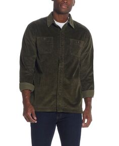 Мужская вельветовая куртка-рубашка без подкладки с широким воротником Weatherproof Vintage, зеленый
