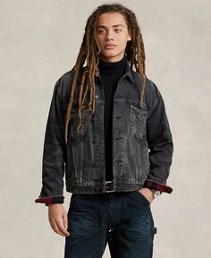 Мужская двусторонняя джинсово-фланелевая куртка дальнобойщика Polo Ralph Lauren, мультиколор