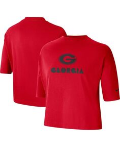 Женская укороченная футболка Red Georgia Bulldogs Performance Nike, красный