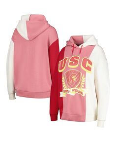 Женский пуловер с капюшоном и цветными блоками Cardinal USC Trojans Hall of Fame Gameday Couture, красный