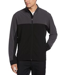 Мужская куртка для гольфа с цветными блоками и молнией спереди Shield Series PGA TOUR, черный