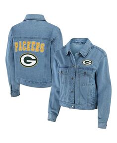 Женская джинсовая куртка на пуговицах Green Bay Packers WEAR by Erin Andrews, синий