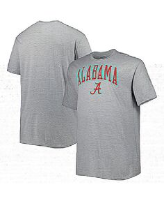 Мужская серая футболка с надписью Alabama Crimson Tide Big and Tall Team Arch Over Wordmark Champion, серый