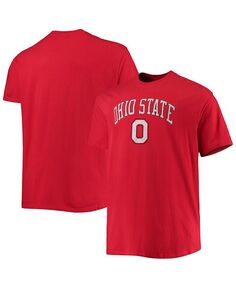 Мужская футболка Scarlet Ohio State Buckeyes Big and Tall Arch Over с надписью Champion, красный