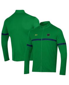 Мужская зеленая куртка Notre Dame Fighting Irish 2023 Assist Warm Up с молнией во всю длину Under Armour, зеленый