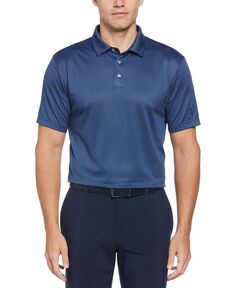 Мужская двухцветная мини-жаккардовая рубашка-поло для гольфа с короткими рукавами PGA TOUR, синий